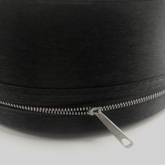 Sleek Vintage Round Zippered Cosmetic Travel Case - Picture 16 of 16